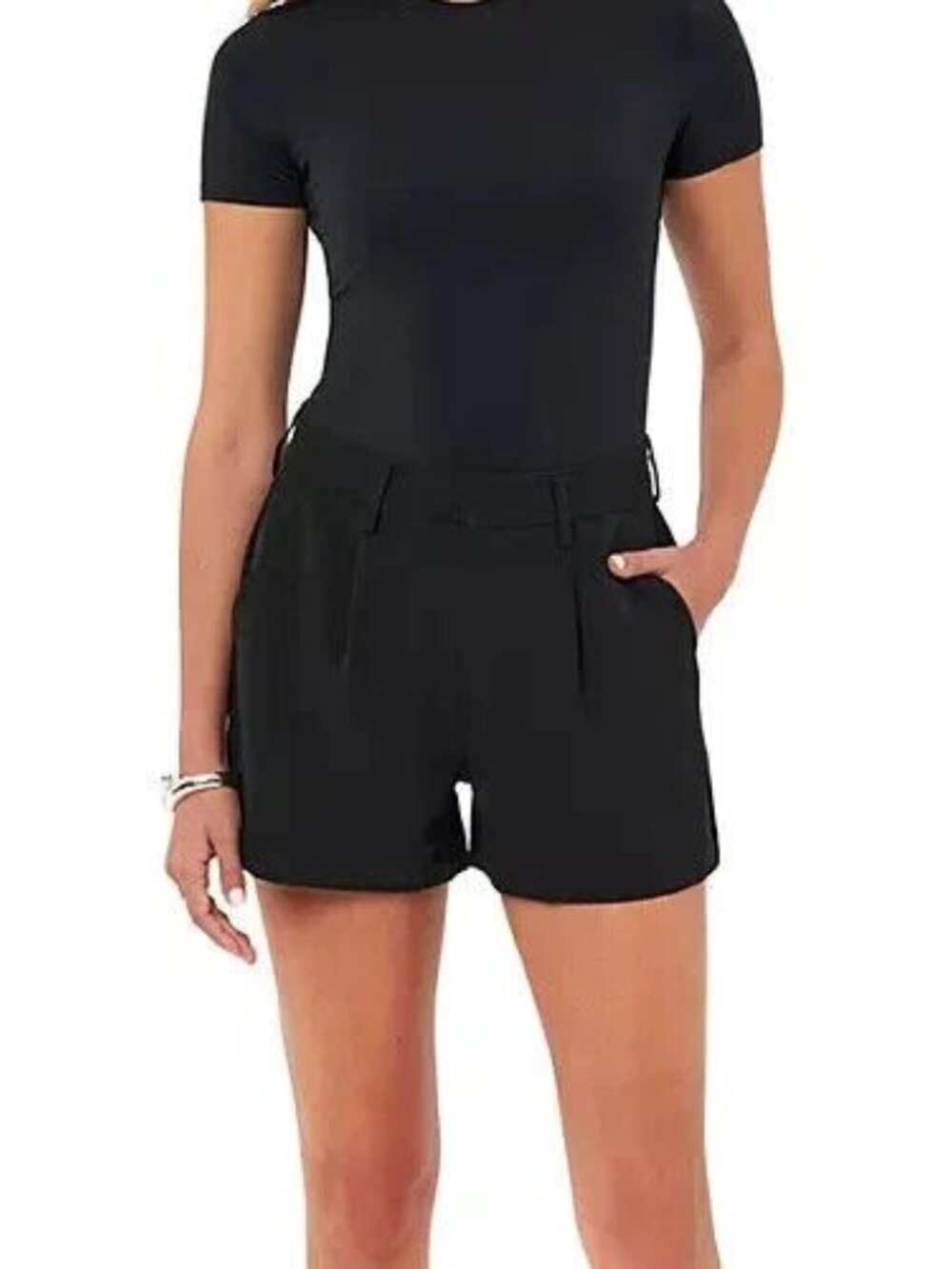 Edited by Remi Bader Women's Trouser Short Size 16 Black